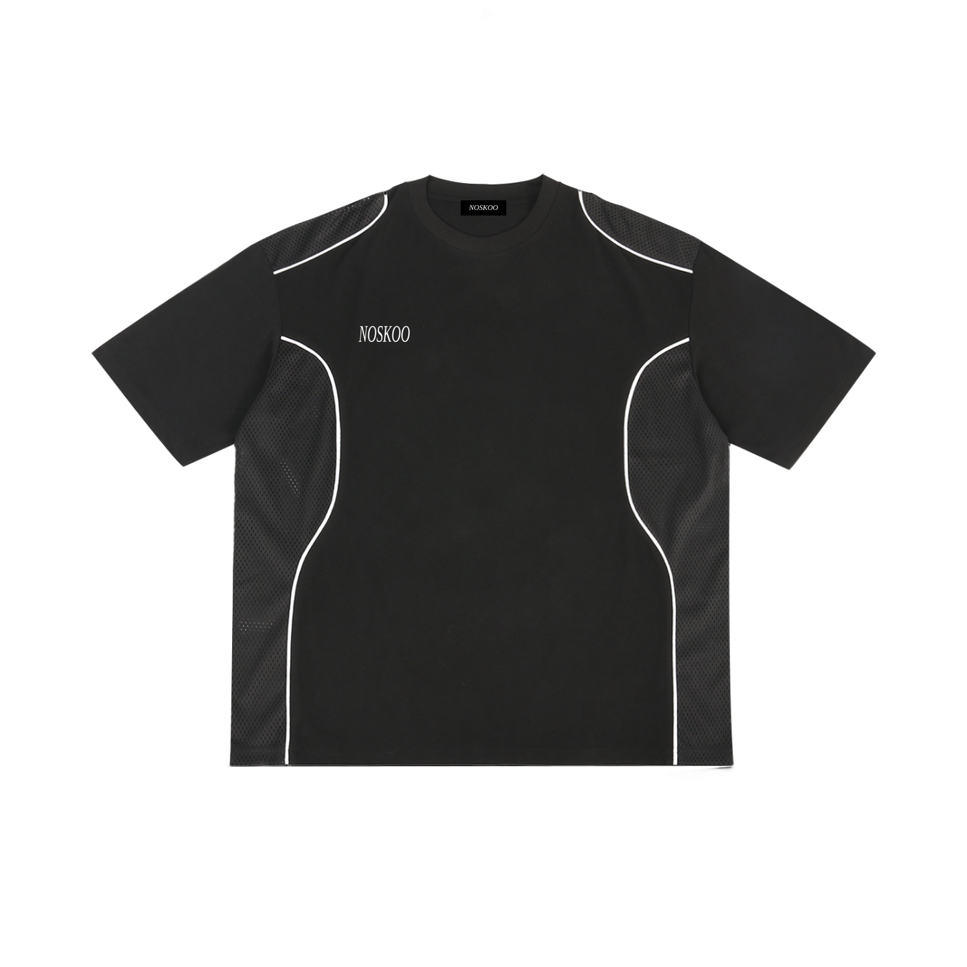 contrast t-shirt,panel t-shirt,piped t-shirt,streetwear t-shirt,unisex t-shirt,Noskoo