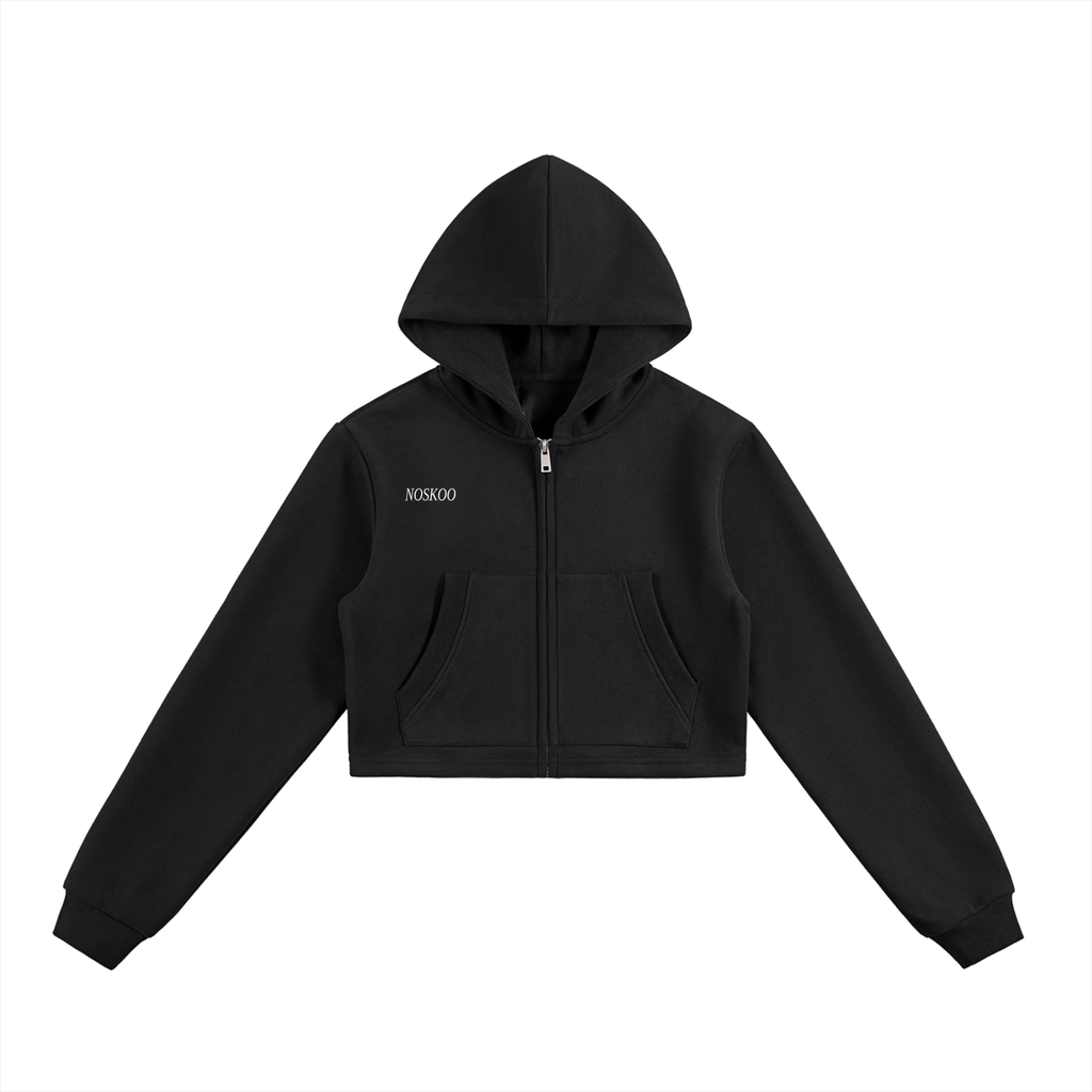 noskoo,noskoo hoodie ,cropped zip hoodie,zip hoodie ,streetwear,luxury streetwear ,premium hoodie 