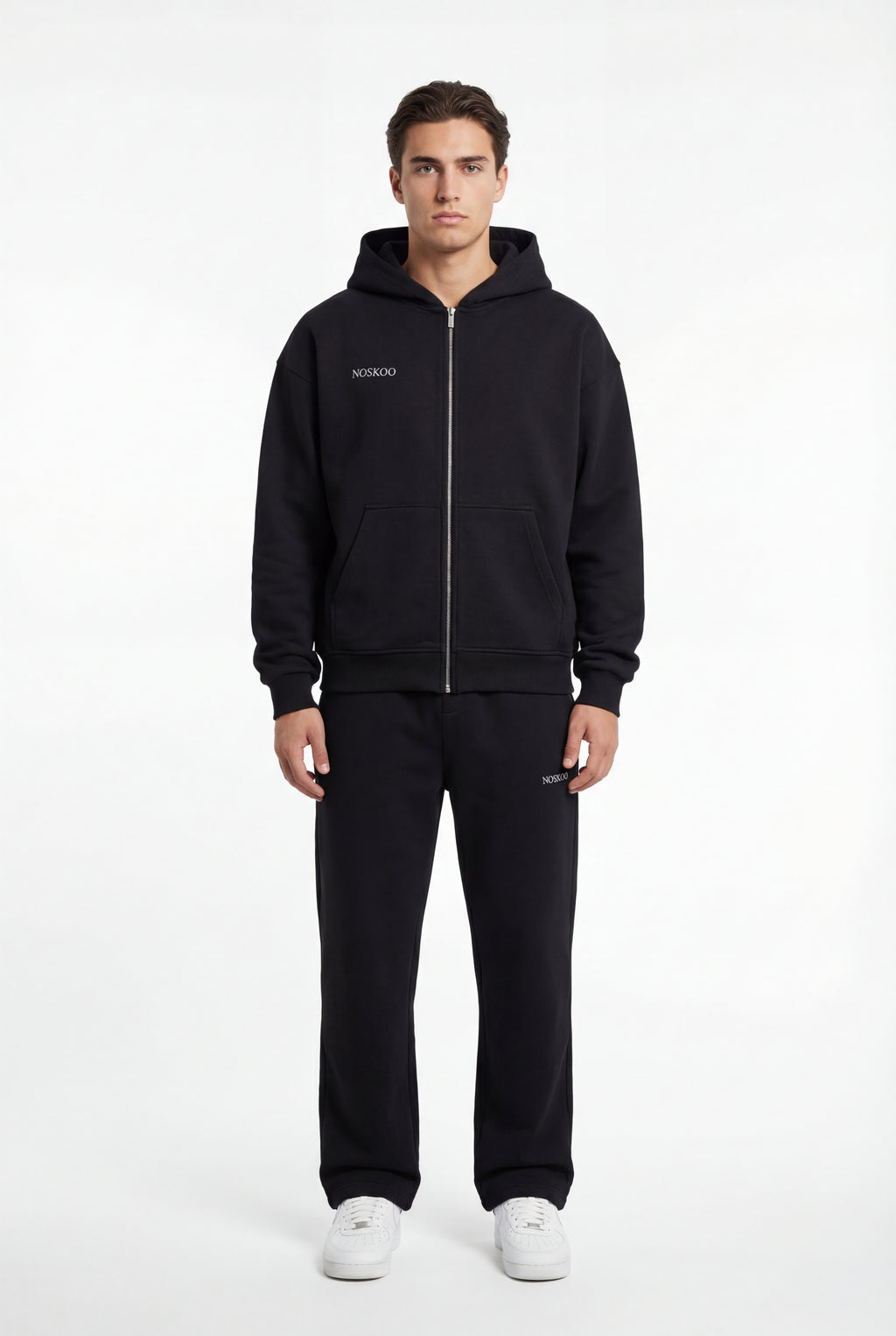 NOSKOO Oversized Zipper Hoodie