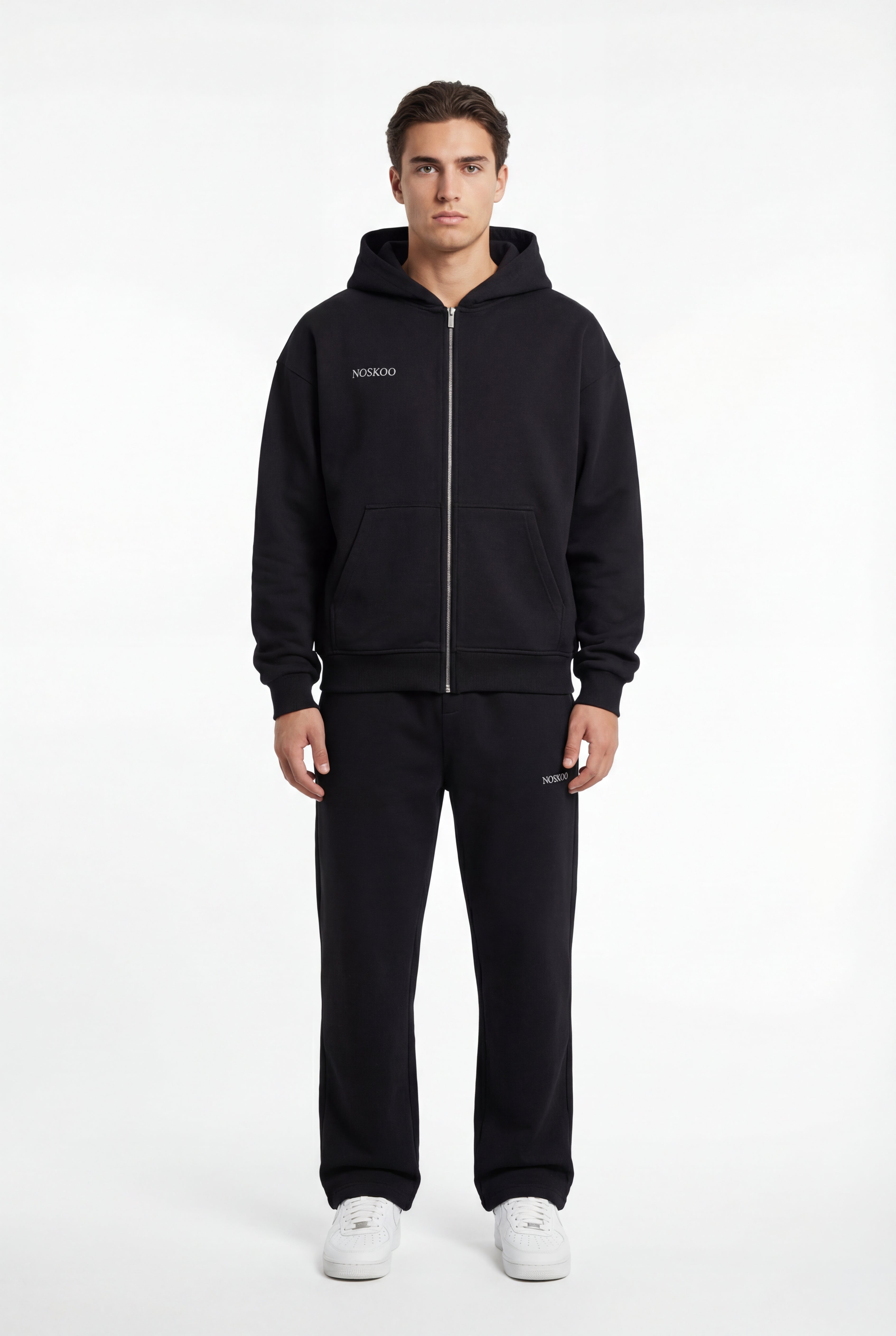 NOSKOO Oversized Zipper Hoodie